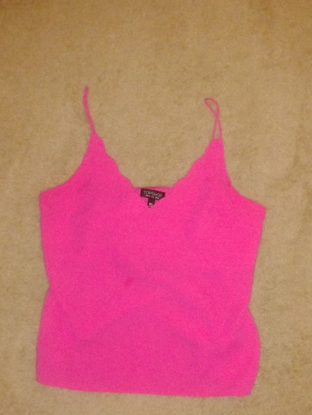 TOPSHOP Scallop Hem Camisole Pink Size 6